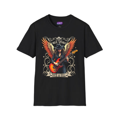 Rock & Roll Winged Guitar Girl T-Shirt