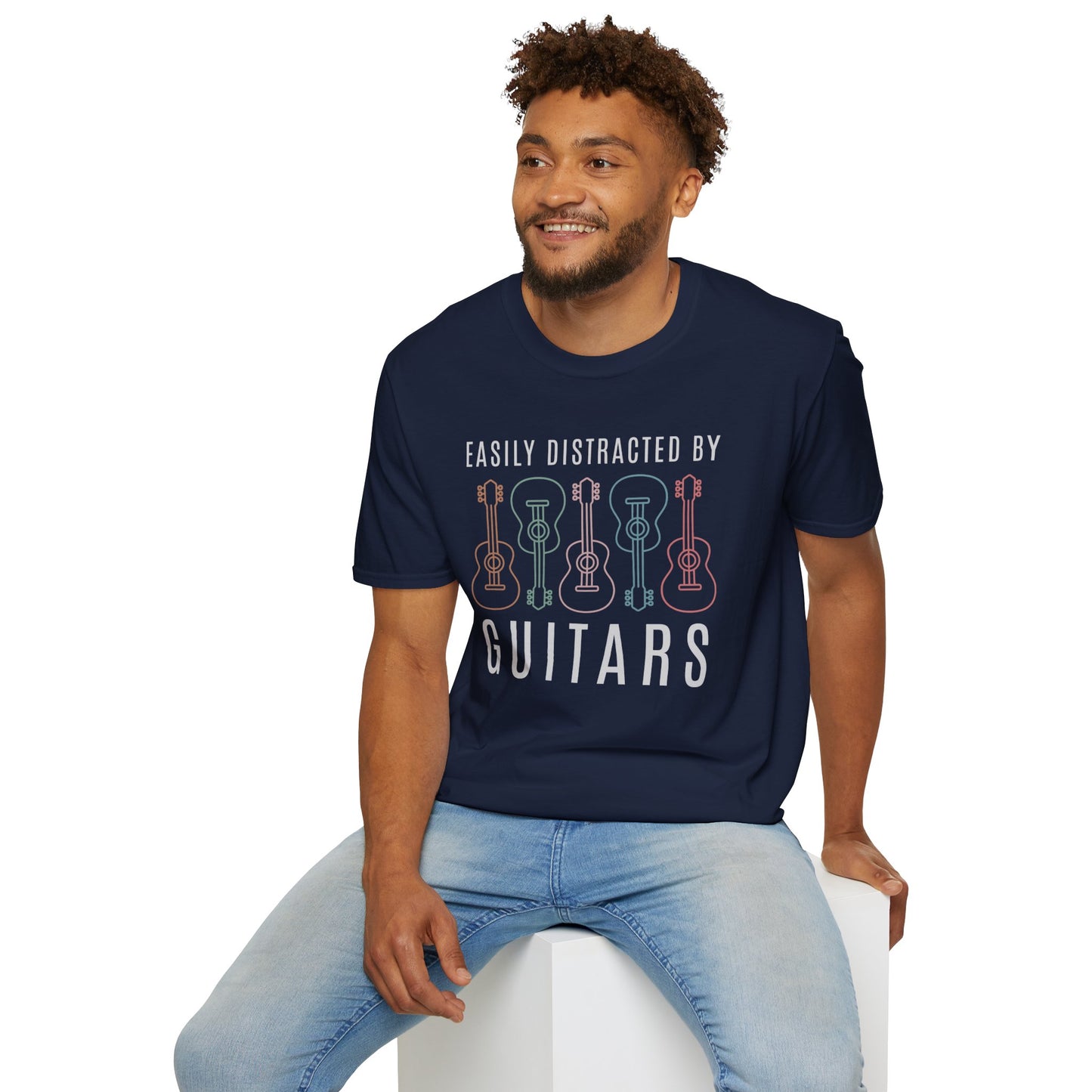 Easily Distracted By Guitars T-Shirt — Guitar Design for Guitar Lovers