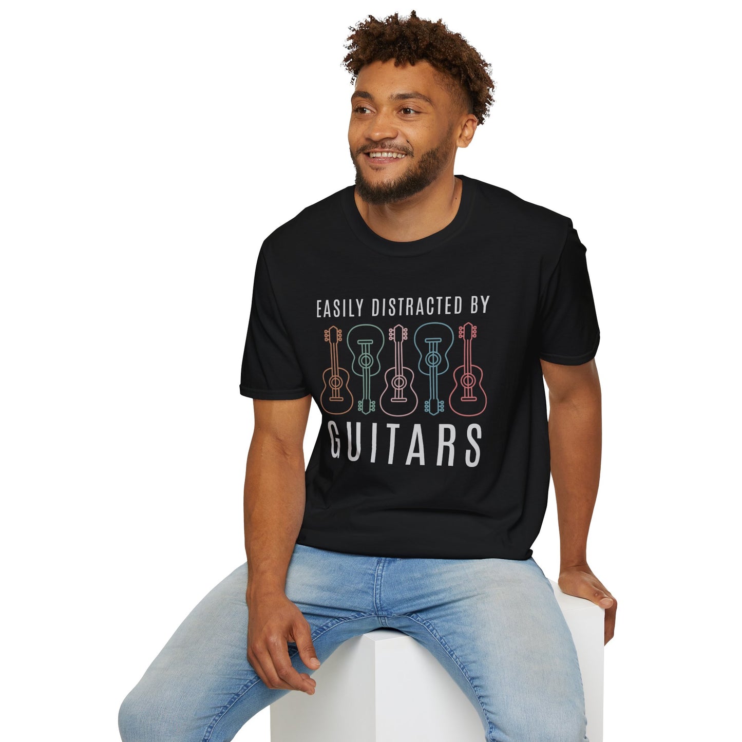 Easily Distracted By Guitars T-Shirt — Guitar Design for Guitar Lovers