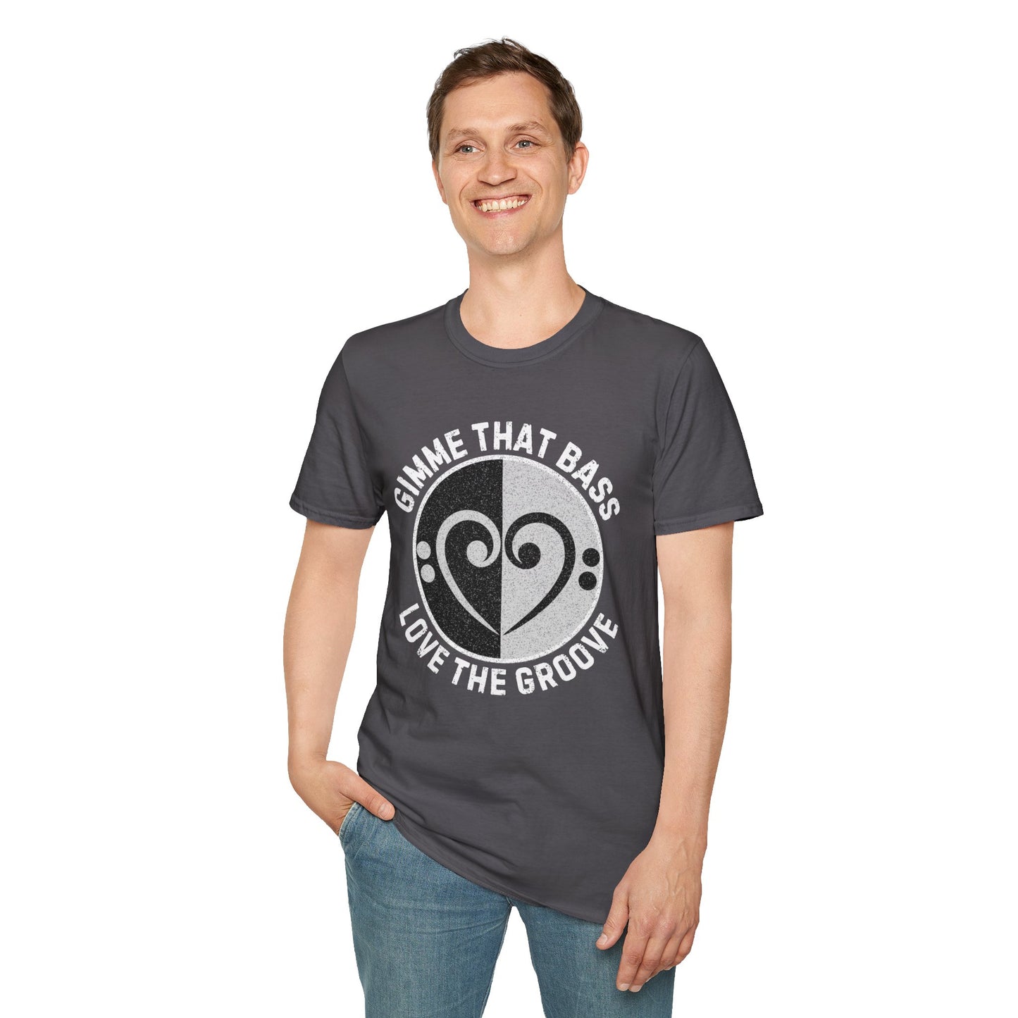 Bass Clef Heart Unisex T-Shirt - Feel the Bass, Love the Groove