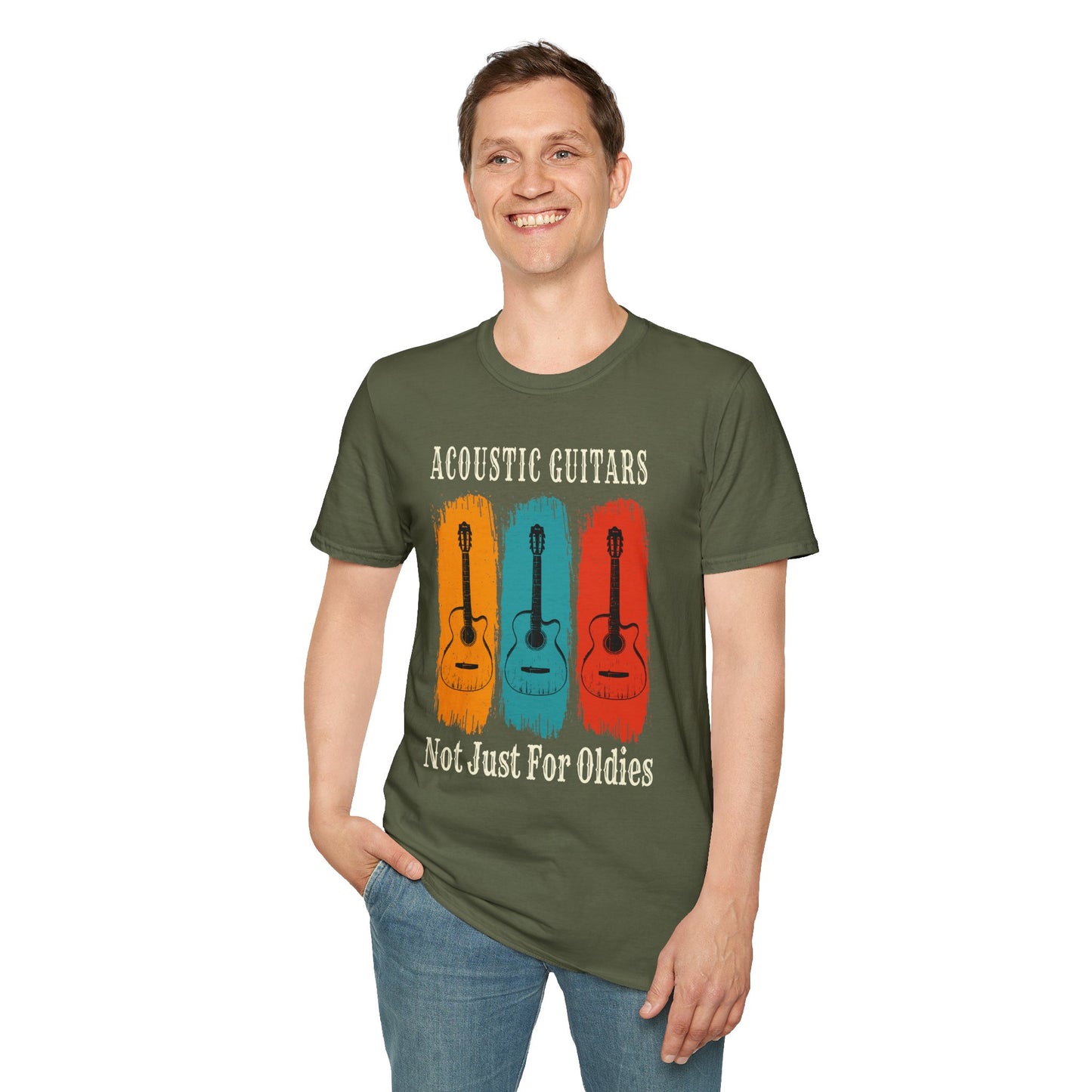 Funny Acoustic Guitars T-Shirt - Not Just For Oldies