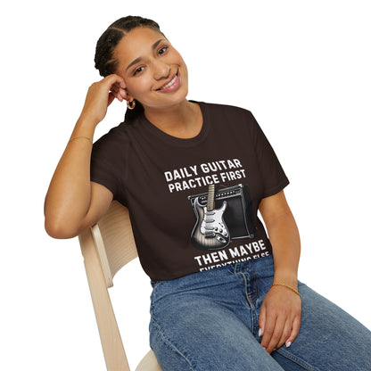 Daily Guitar Practice First T-Shirt — Rock Guitar & Amp Design