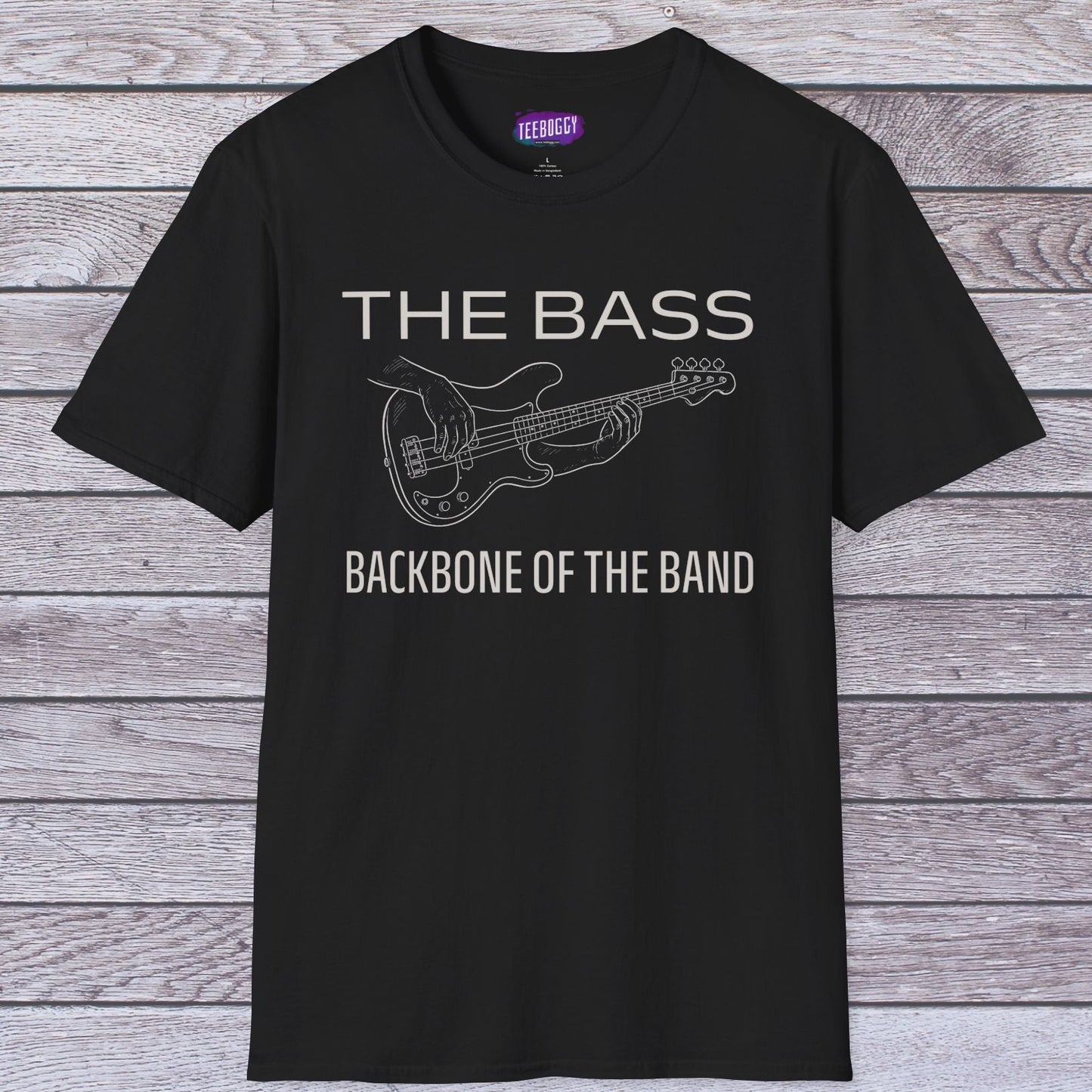 Bass Guitar T-Shirt - The Bass, Backbone of the Band Design