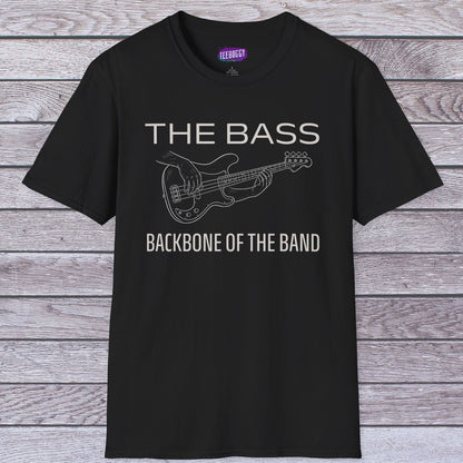 Bass Guitar T-Shirt - The Bass, Backbone of the Band Design