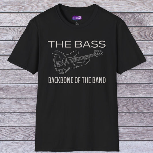 Bass Guitar T-Shirt - The Bass, Backbone of the Band Design