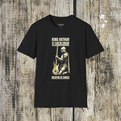 King Arthur Guitar Tee — Excalibur Rock T-Shirt