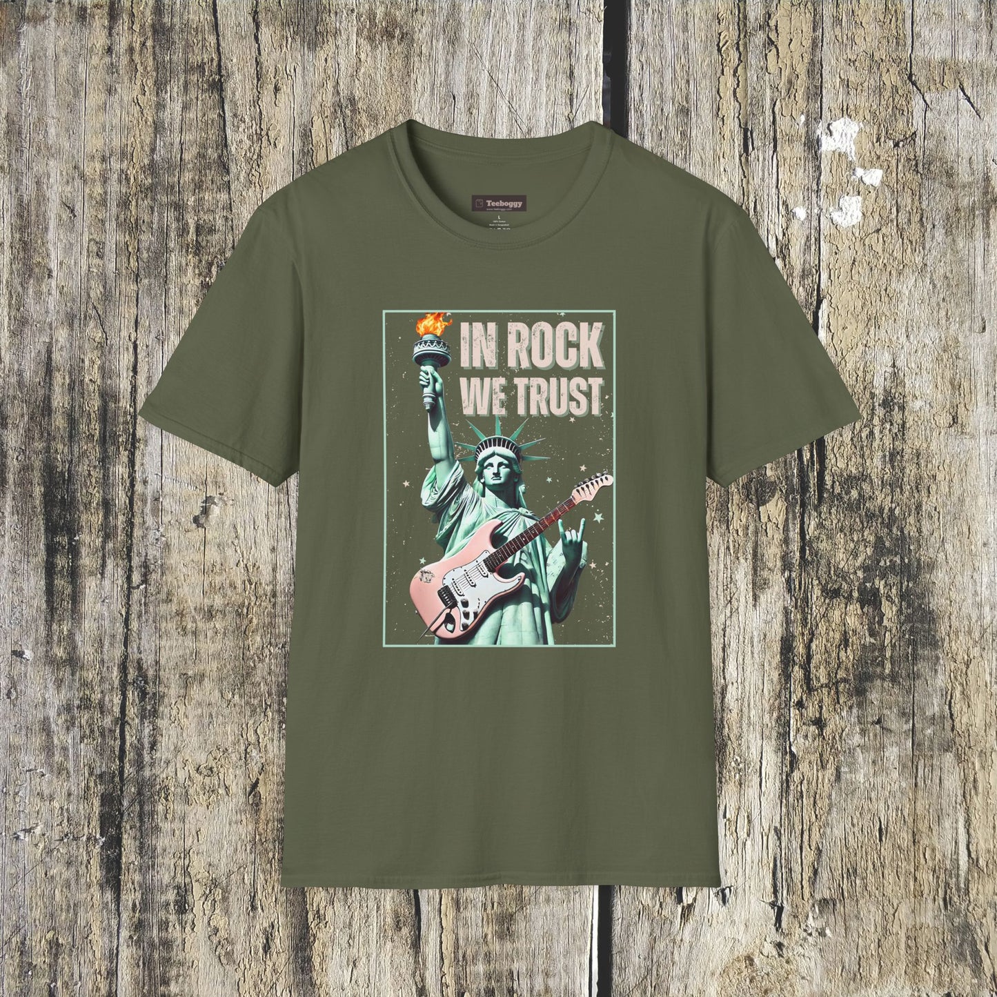 In Rock We Trust - Statue of Liberty T-Shirt