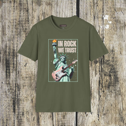In Rock We Trust - Statue of Liberty T-Shirt