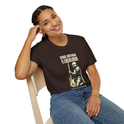 King Arthur Guitar Tee — Excalibur Rock T-Shirt