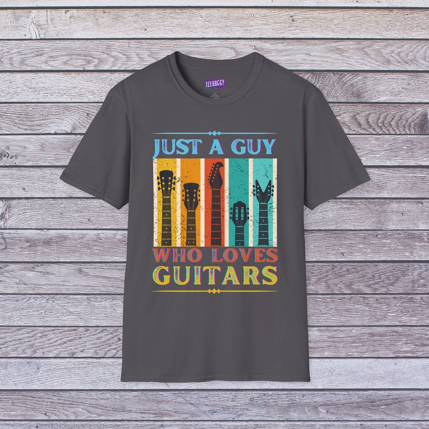 Guitar Headstocks Unisex T-Shirt - 'Just a Guy Who Loves Guitars'