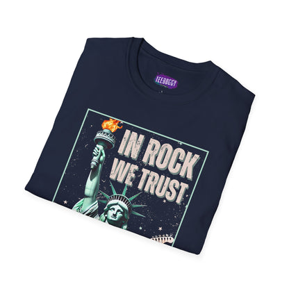 Patriotic Rock T-Shirt - 'In Rock We Trust' | Softstyle
