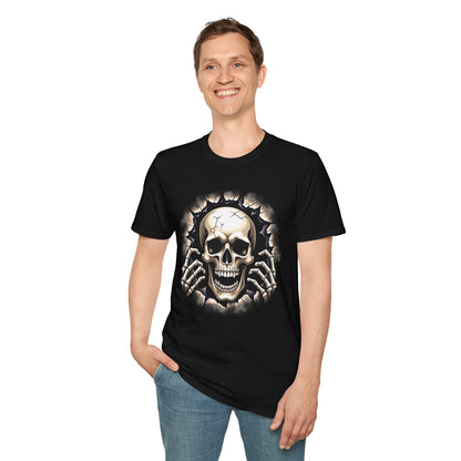 Skull Ripping Through T‑Shirt — Horror Metal Graphic Tee