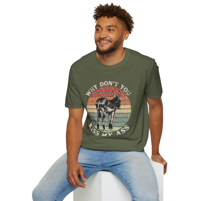 Funny Donkey 'Why Don't You Kiss My Ass!' T-Shirt