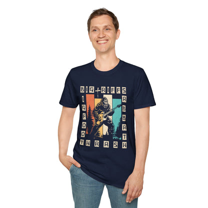 Bigfoot Guitar Graphic T-Shirt — Heavy Metal Wilderness Band Tee