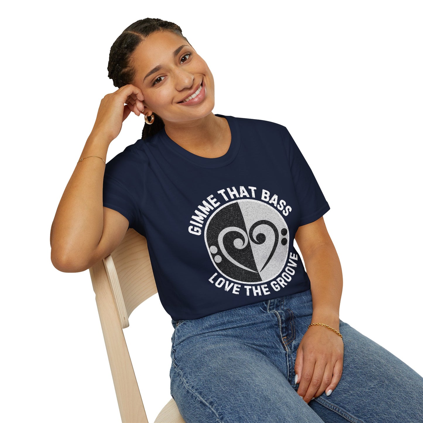 Bass Clef Heart Unisex T-Shirt - Feel the Bass, Love the Groove