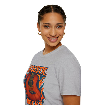 Acoustic Guitar T-Shirt — "Acoustic Rocks" Folk & Rock Tee
