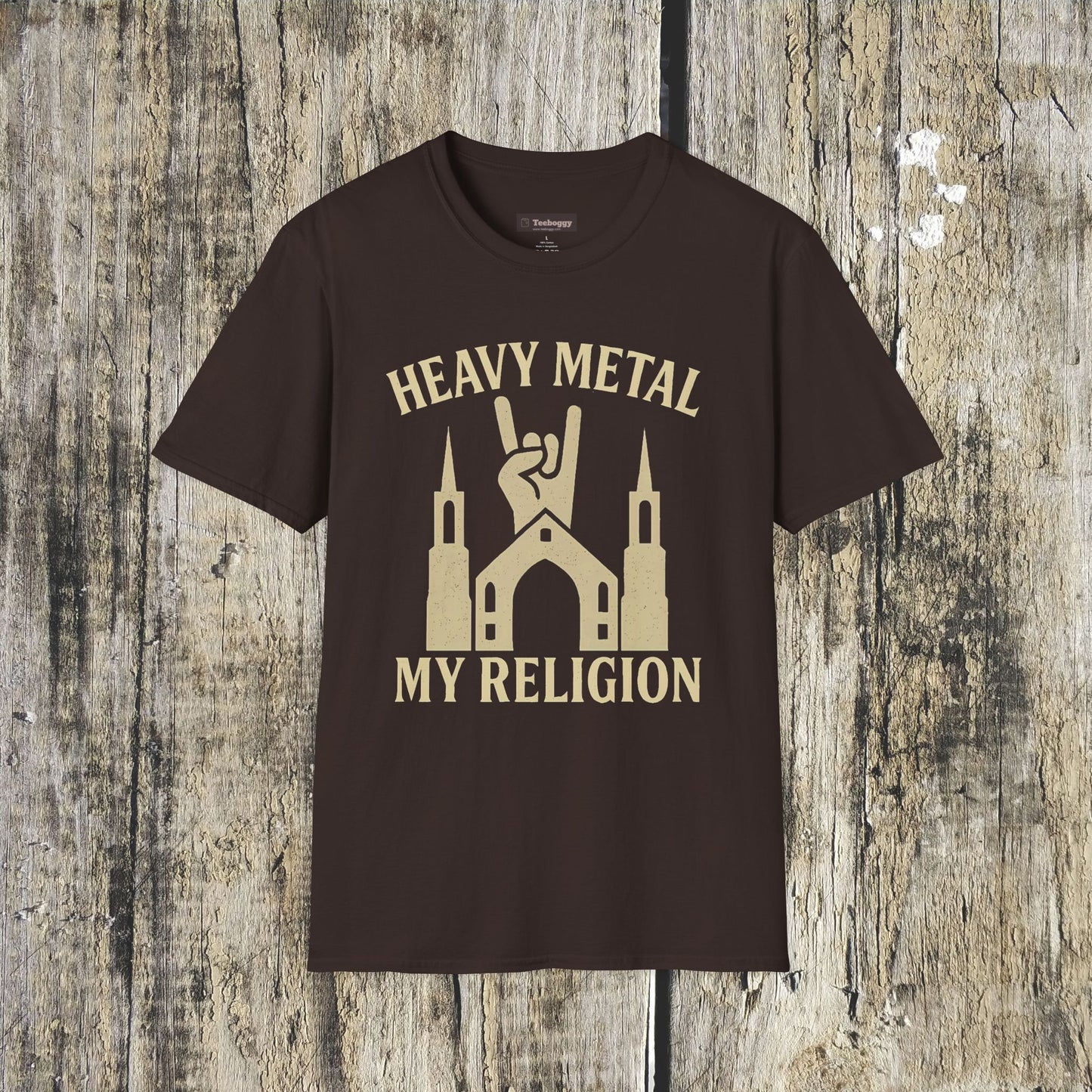 Heavy Metal Church T-Shirt — Fist Emblem Tee for Metal Fans