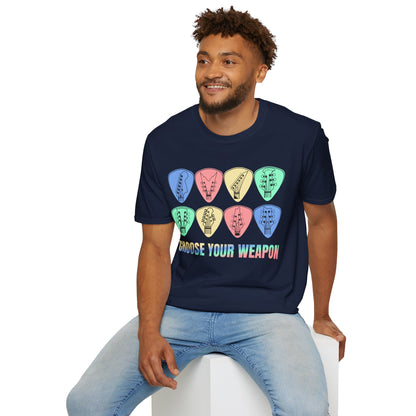Guitar Plectrum T-Shirt - Choose Your Weapon