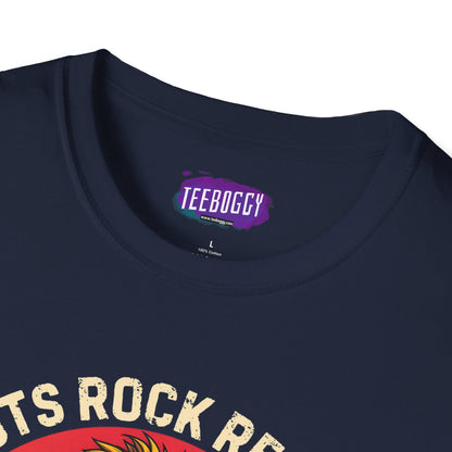 Graphic T-Shirt - Zion Lion Rock Guitar Retro Sunset with Roots Rock Reggae & One Love Slogans