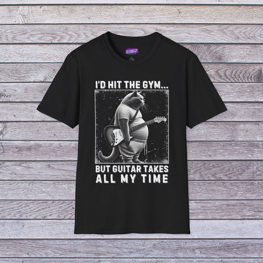 Funny Fat Cat Guitar Unisex T-Shirt