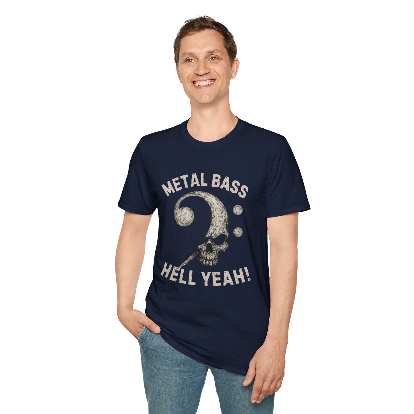Metal Bass Skull T-Shirt — "Metal Bass, Hell Yeah!"