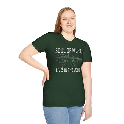 Violin T-Shirt - Soul of Music, Lives in the Violin