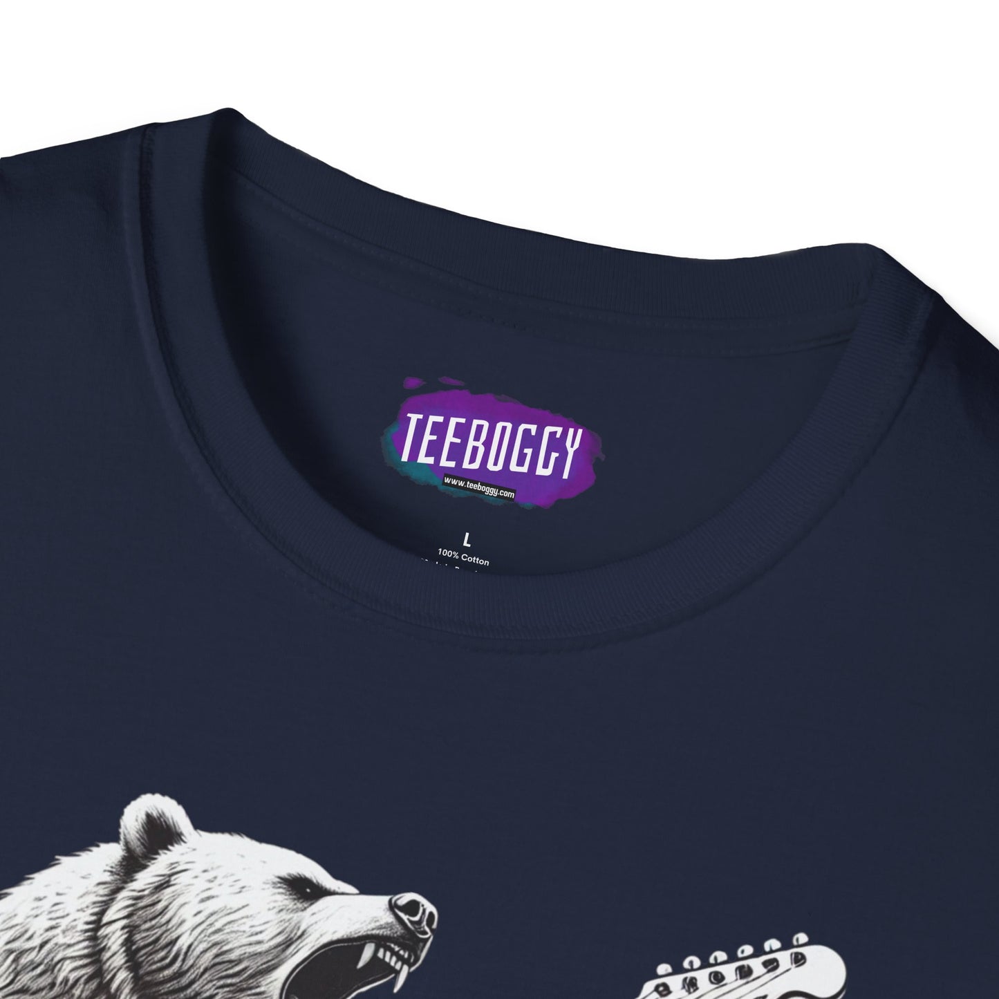 Graphic Tee Unleash the Inner Beast Grizzly Bear Rock Guitar T-Shirt