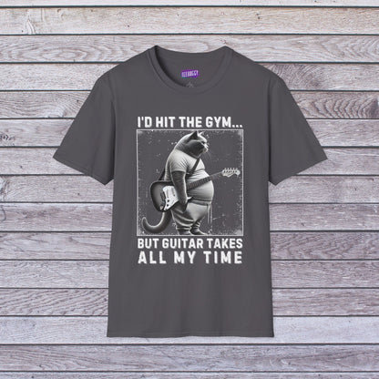 Funny Fat Cat Guitar Unisex T-Shirt