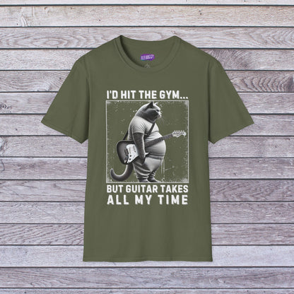 Funny Fat Cat Guitar Unisex T-Shirt