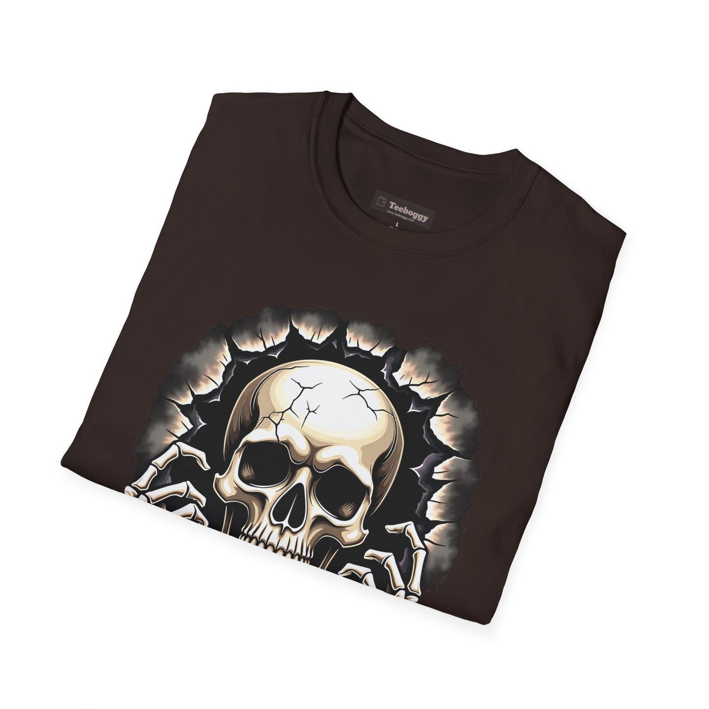 Skull Ripping Through T‑Shirt — Horror Metal Graphic Tee
