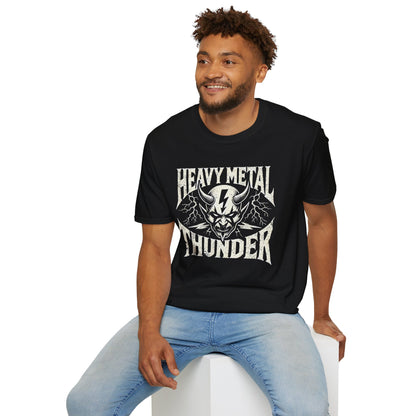 Heavy Metal T-Shirt with Devil's Horns & Thunder Bolt Design