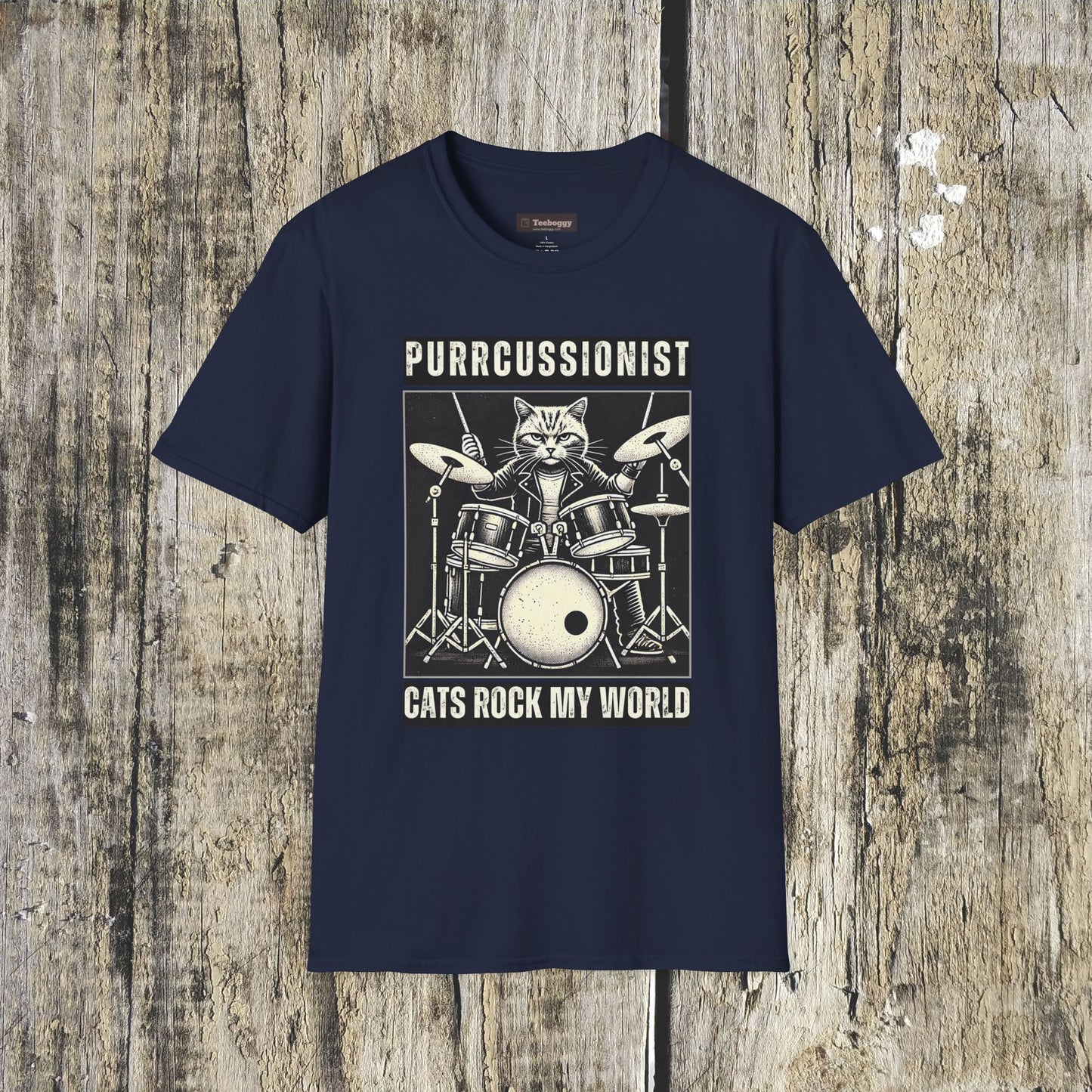 Purrcussionist Cat Drummer T-Shirt — Cats Rock My World