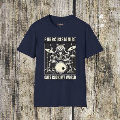 Purrcussionist Cat Drummer T-Shirt — Cats Rock My World