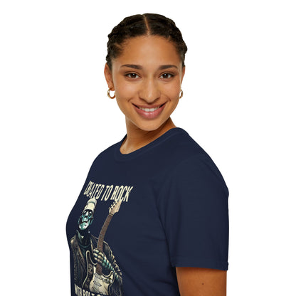 Crafted To Rock, With Bolt-on Neck, Frankenstein With Guitar, T-Shirt.