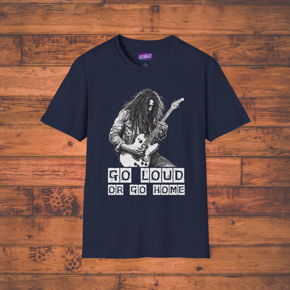 Guitarist Shredding Unisex T-Shirt - 'Go Loud or Go Home'
