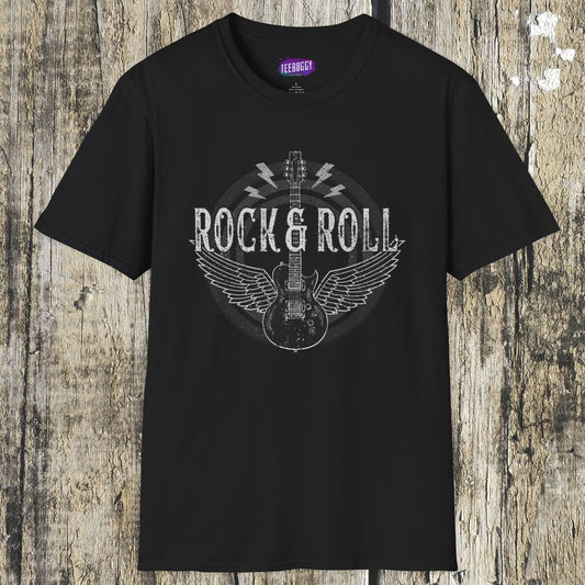 Guitar Wings Unisex T-Shirt Rock & Roll Music Tee