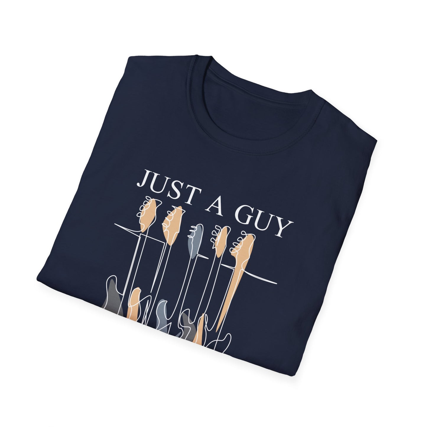 T-Shirt — "Just a Guy Who Loves Guitars" Guitar Lover Tee