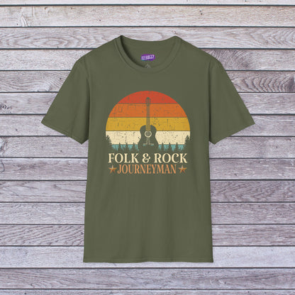 Guitar Sun Unisex T-Shirt Folk & Rock Journeyman Music Lover Tee