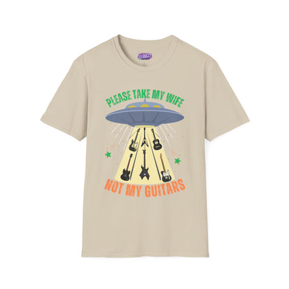 Alien Spaceship Abducting Guitars T-Shirt