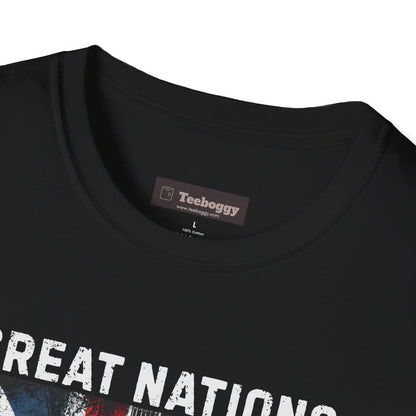 Great Nations Make Great Rock and Roll T-Shirt — USA & UK Flag Rock Tee