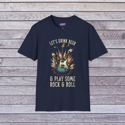 Graphic T-Shirt Let's Drink Some Beer and Play Some Rock & Roll