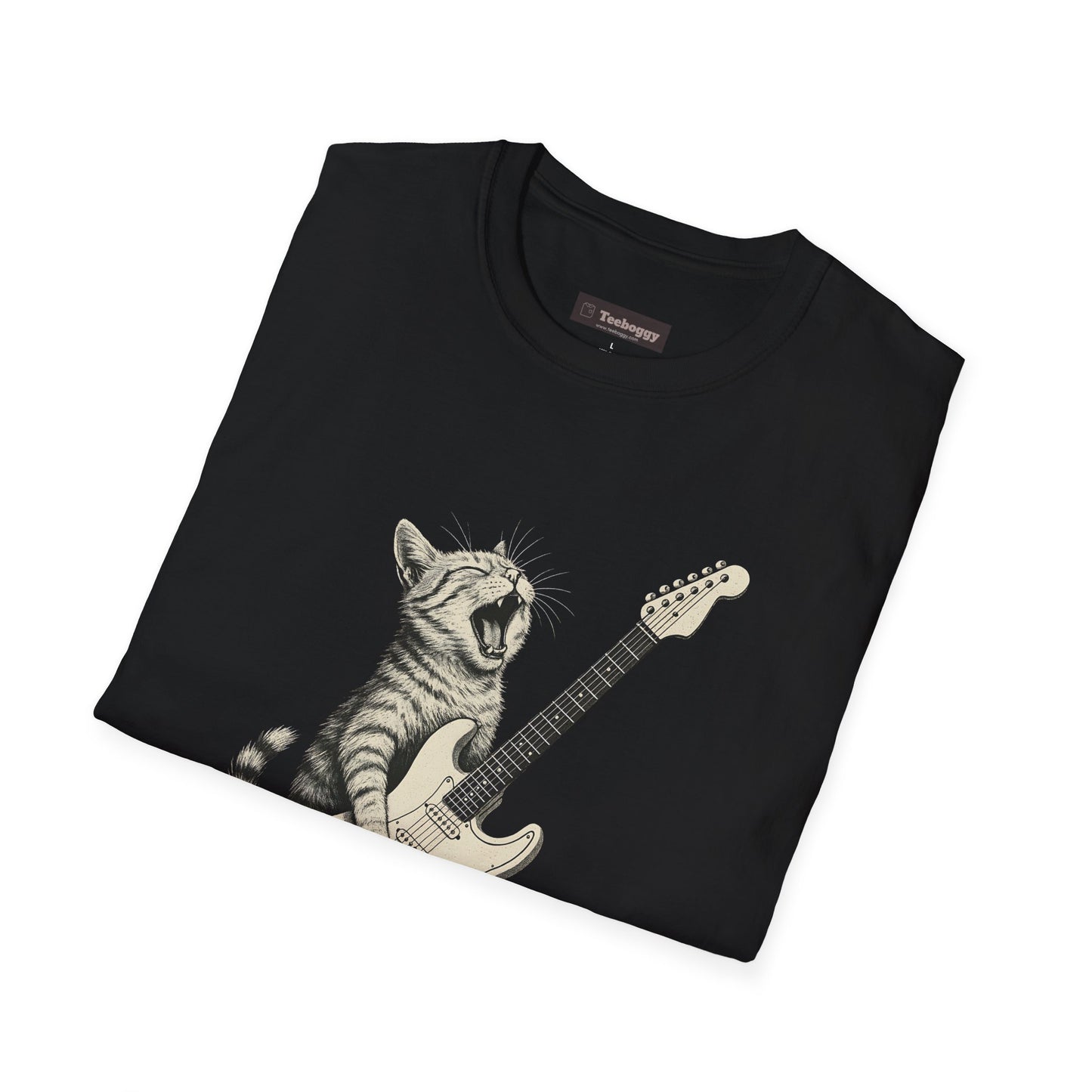 Cat Rocking-Out With Guitar, Hell Yeah!, T-Shirt.