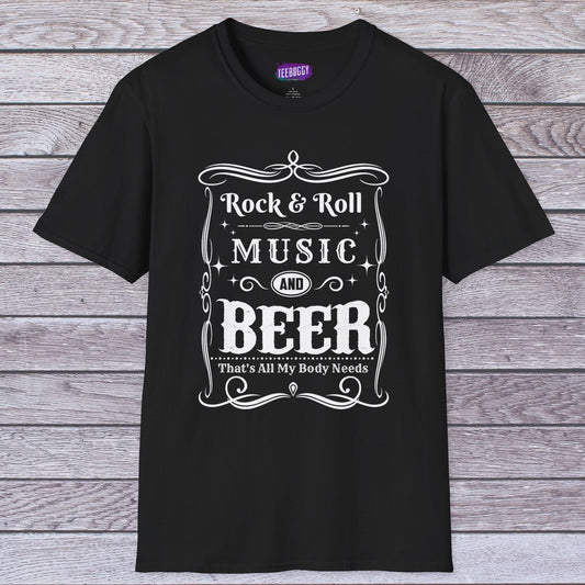 Rock & Roll Music Beer Softstyle T-Shirt