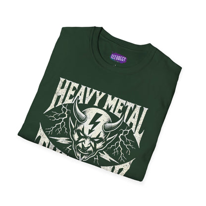 Heavy Metal T-Shirt with Devil's Horns & Thunder Bolt Design
