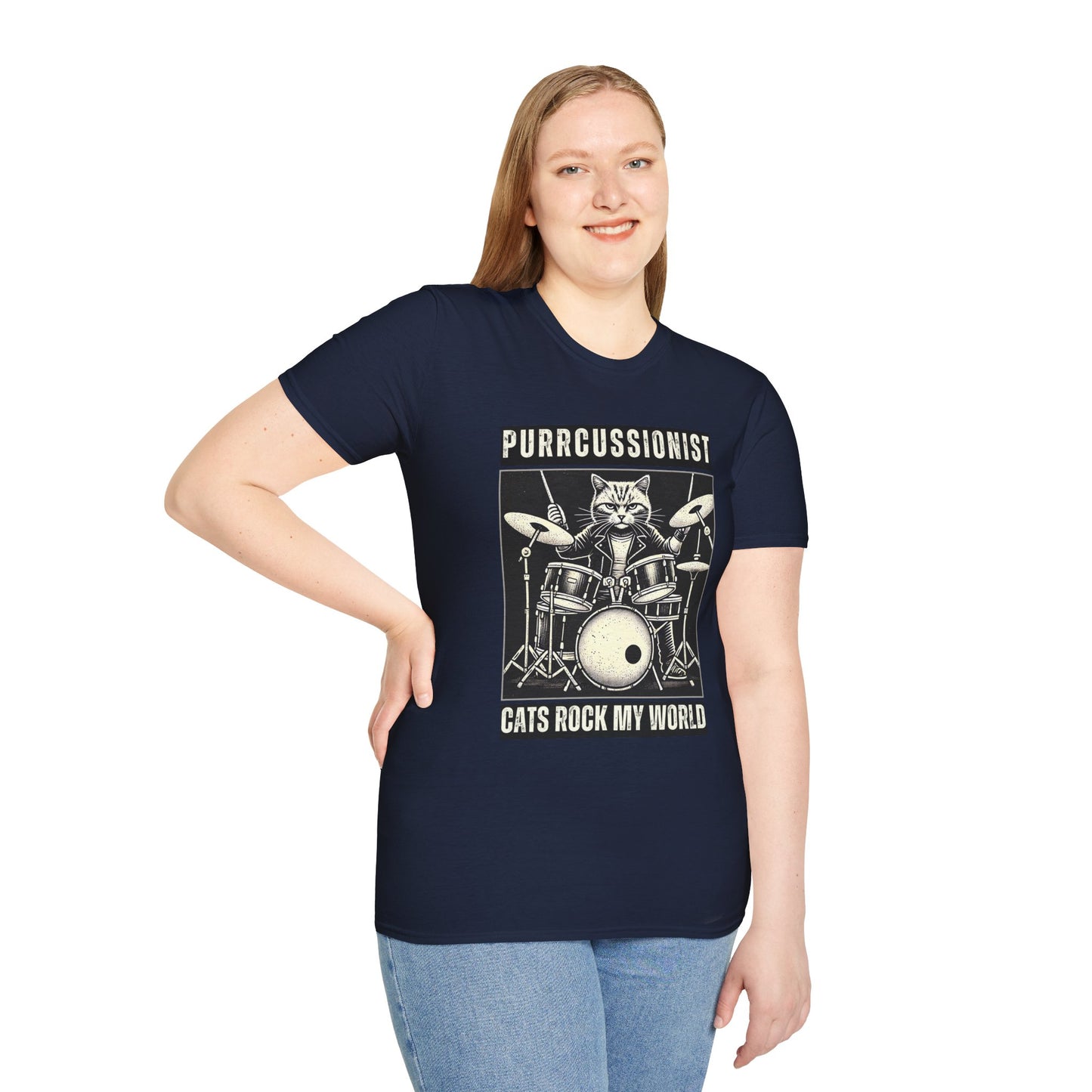 Purrcussionist Cat Drummer T-Shirt — Cats Rock My World