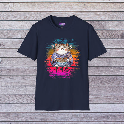 Cat Kimono T-Shirt with Love & Peace Japanese Calligraphy