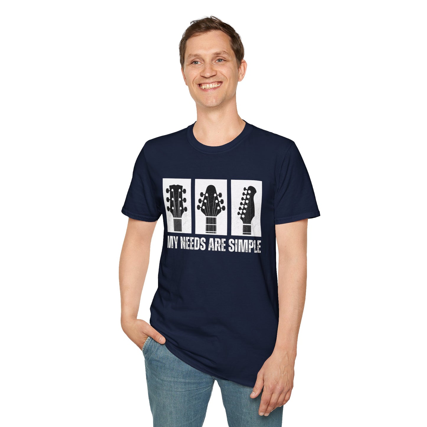 Guitar Headstocks Tee — "My Needs Are Simple!"