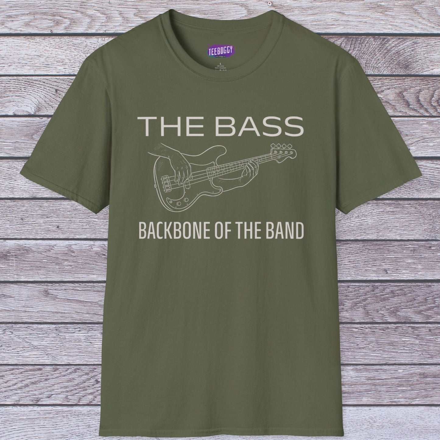 Bass Guitar T-Shirt - The Bass, Backbone of the Band Design