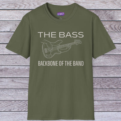 Bass Guitar T-Shirt - The Bass, Backbone of the Band Design