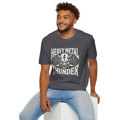 Heavy Metal T-Shirt with Devil's Horns & Thunder Bolt Design
